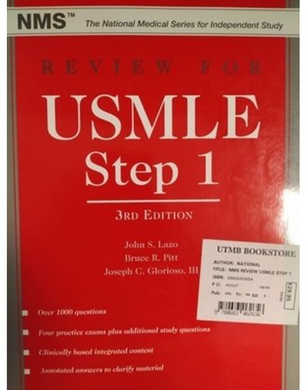 Review for USMLE STEP 1 - Lazo John S., Pitt Bruce R., Glorioso Joseph C.