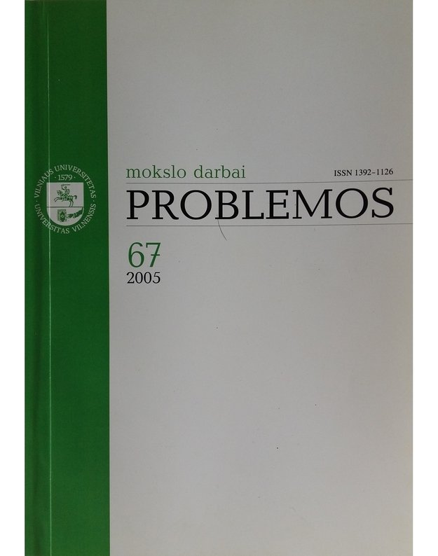 Mokslo darbai PROBLEMOS 67 tomas - Redaktorių kolegija