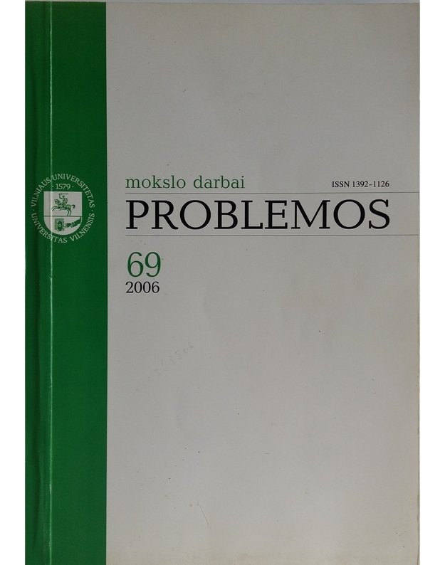 Mokslo darbai PROBLEMOS 69 tomas - Redaktorių kolegija