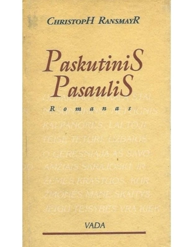 Paskutinis pasaulis - Christoph Ransmayr