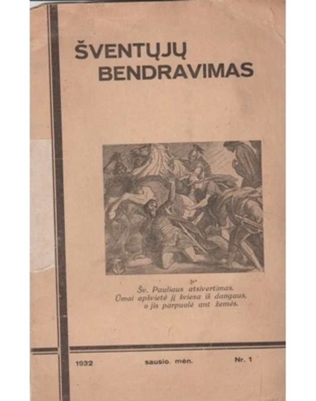 Šventųjų bendravimas / 1932 sausio mėn. Nr. 1 - 