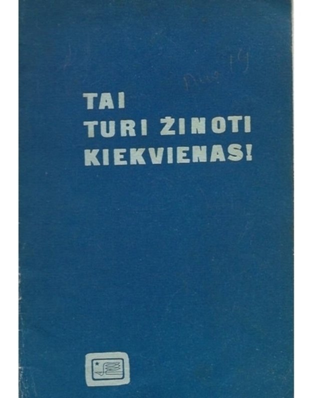 Tai turi žinoti kiekvienas / 1967 - Civilinės gynybos štabas