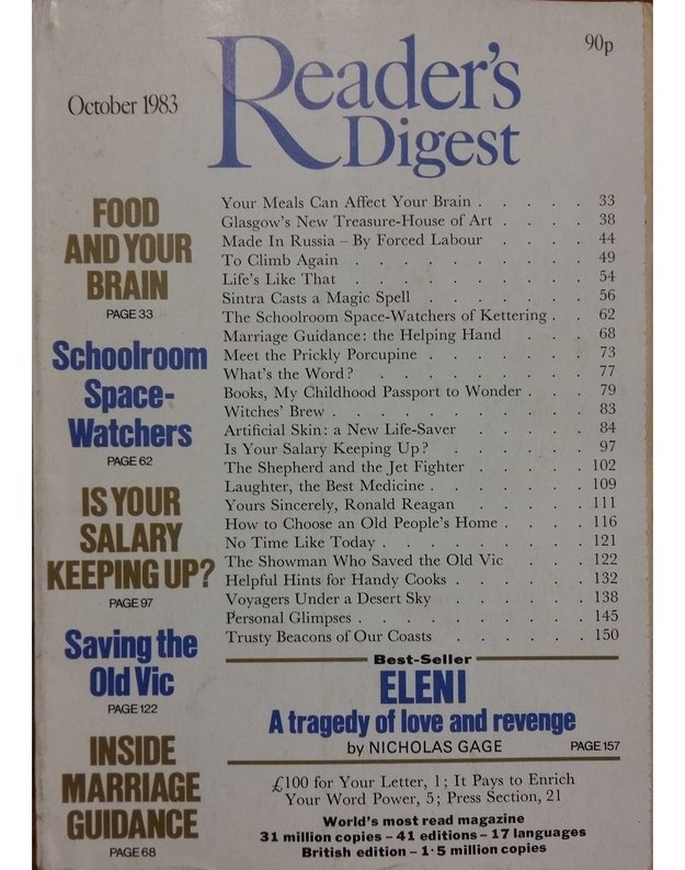 The Reader's Digest Vol. 123 No. 738 October 1983 - Editor Michael Randolph