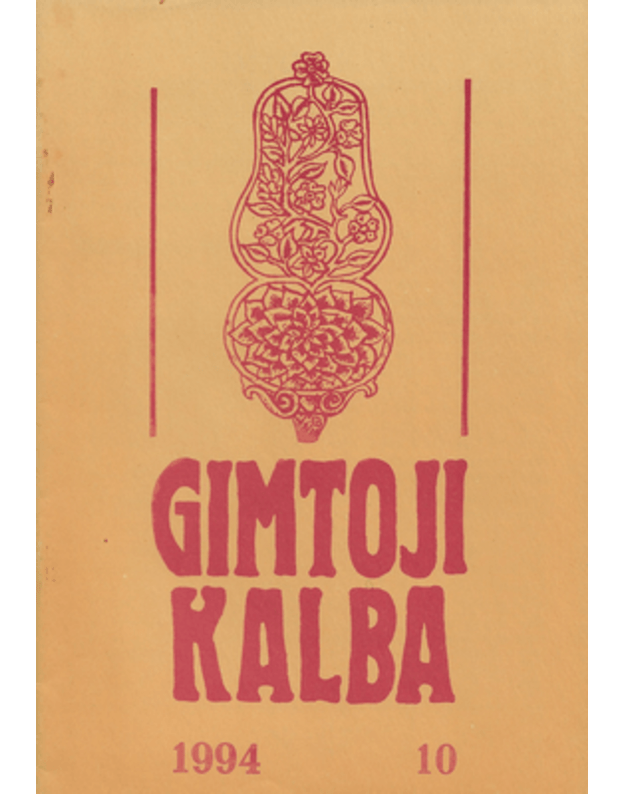 Gimtoji kalba / 1994 Nr. 10 - vyr. red. Aldonas Pupkis