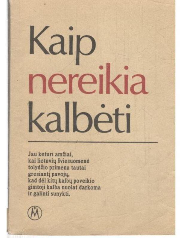 Kaip nereikia kalbėti - Klaidų žodynėlis